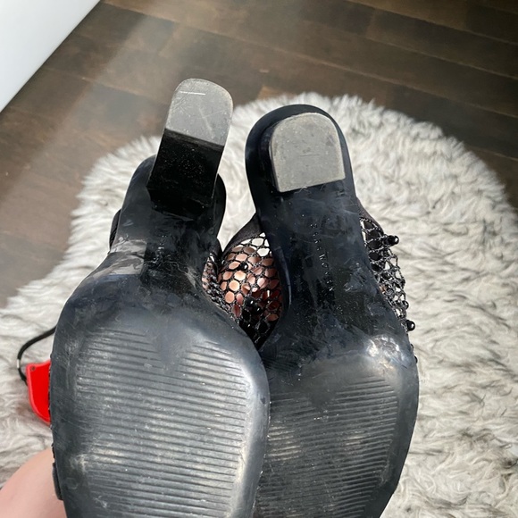 Black Zara mesh slip on heels size 37 - Picture 3 of 5